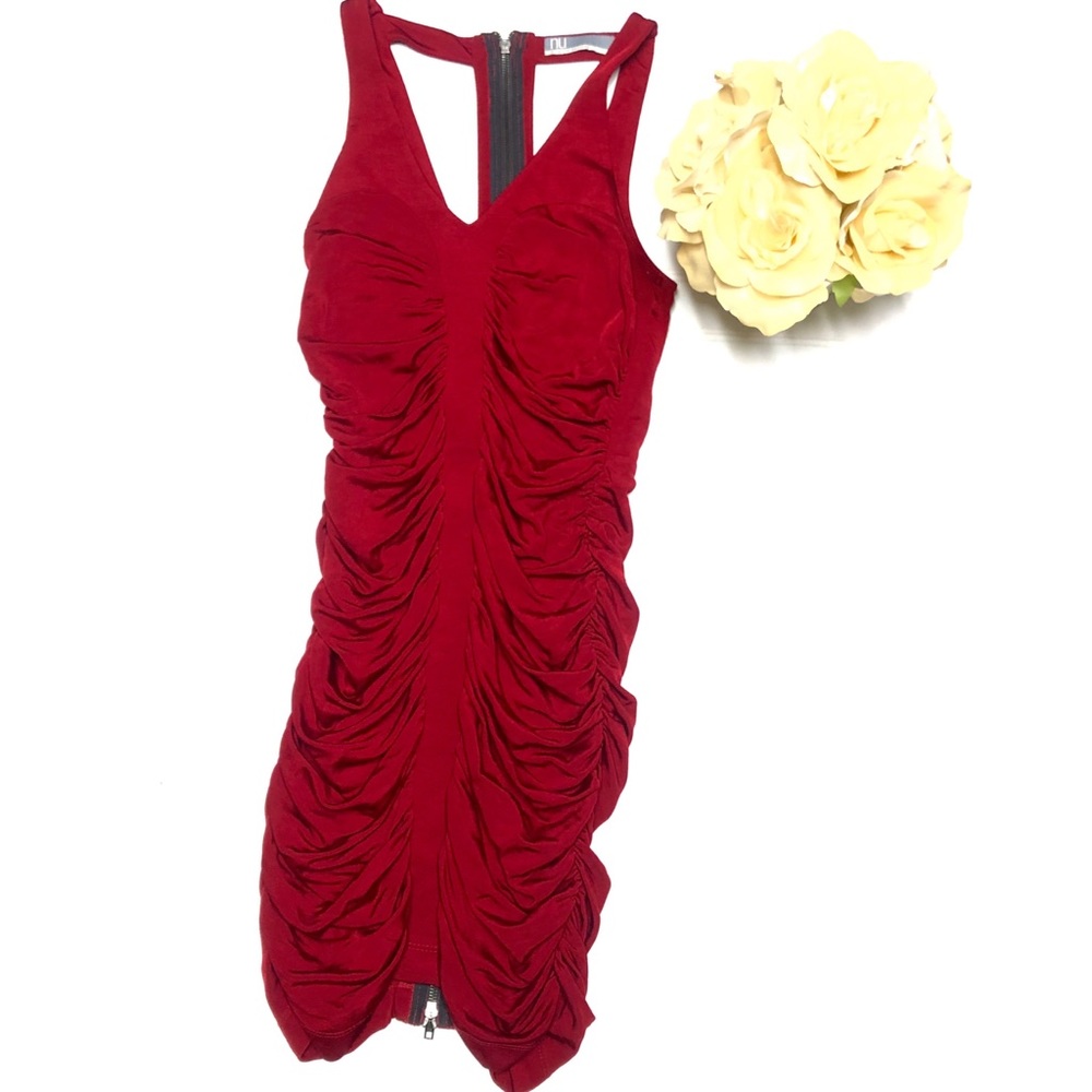 Nu By MarkAnthony SexyRed Zippered Back Mini Dress